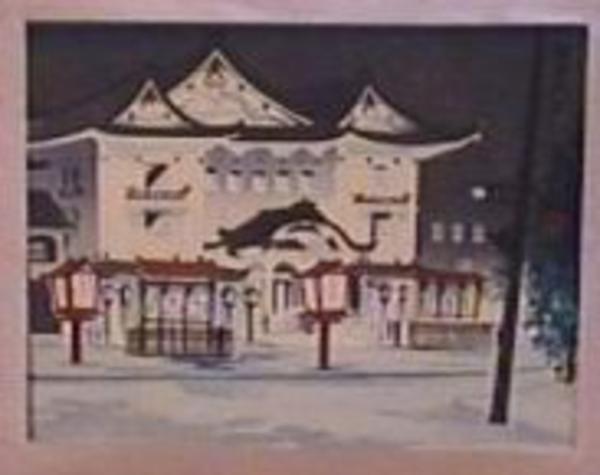 A Night view of the Kubuki Theather in Ginza