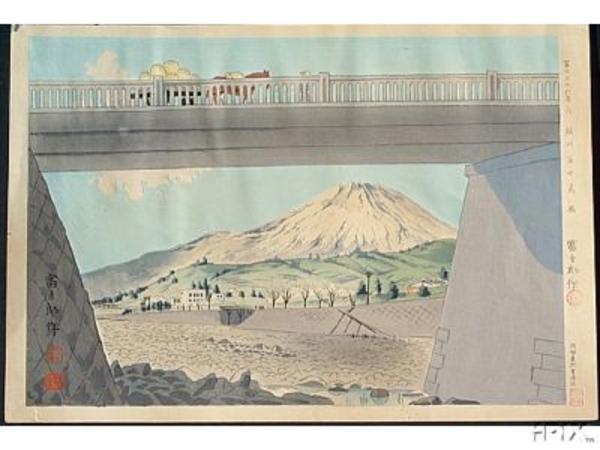 Unknown, bridge, horse, mountain