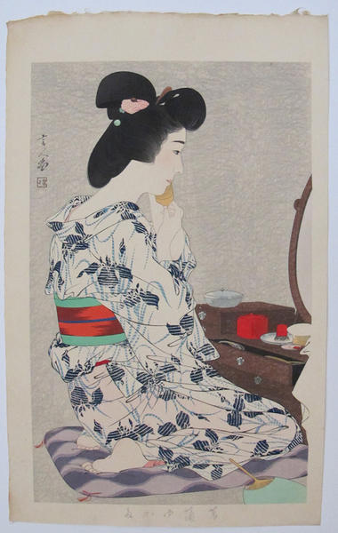 Light Summer Kimono with Irises - Ayame Yukata