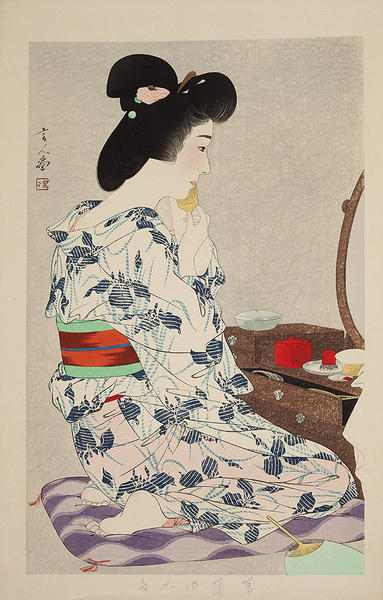 Light Summer Kimono with Irises - Ayame Yukata