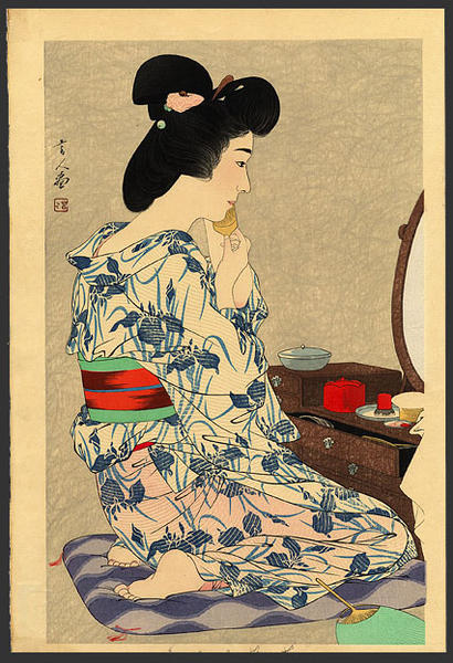 Light Summer Kimono with Irises - Ayame Yukata