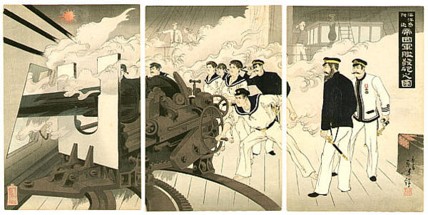 Firing Cannon from Battle Ship