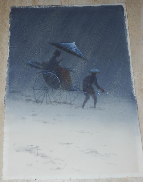Nighttime snow scene