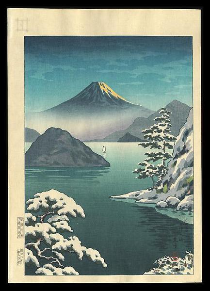 Fuji from Mitsuhama (Mito) in Snow