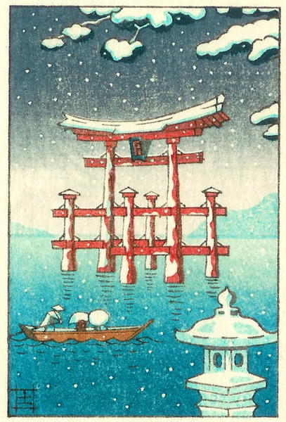 The Torii Gate at Miyajima in Snow