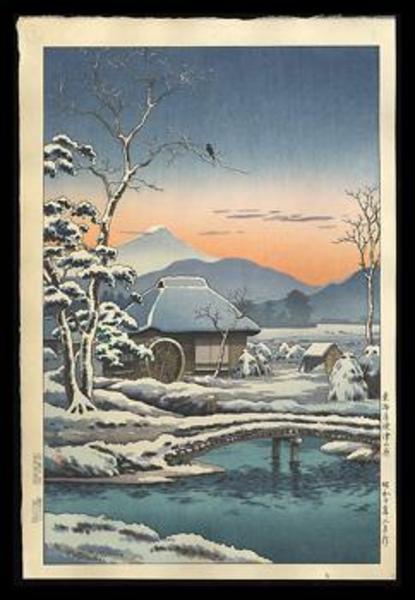 Tokaido Yaizu-no-hara (Snowy Farmyard in Yaizu)