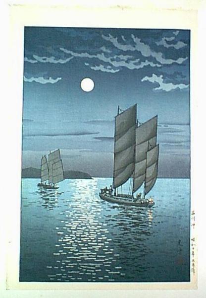 Boats at Shinagawa, Night