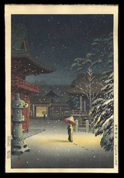 Snow at Nezu Shrine (Woman in Snow)