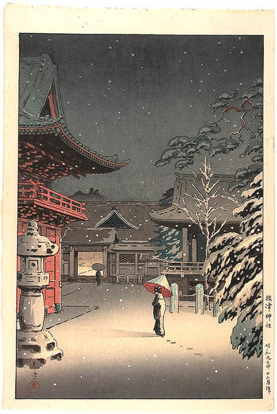 Snow at Nezu Shrine (Woman in Snow)