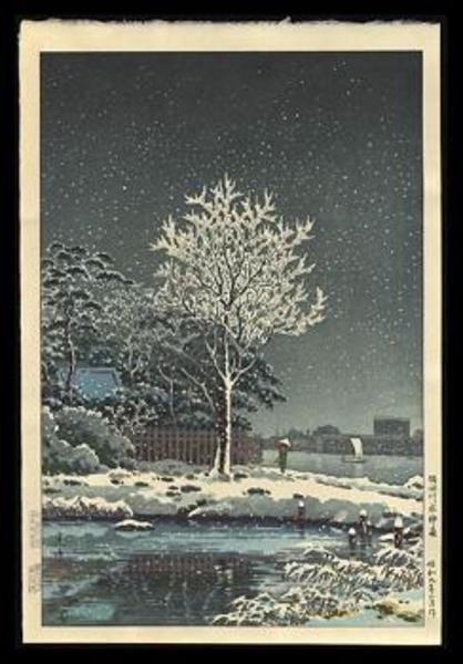 Snow on Sumida River