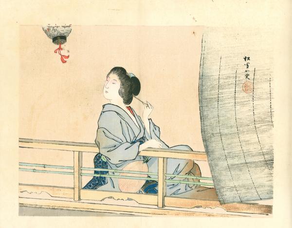 Bijin on a balcony