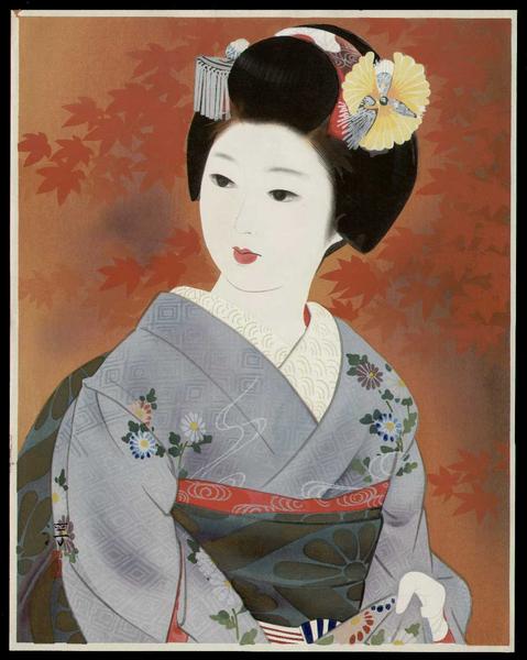 Maiko in a beautiful kimono