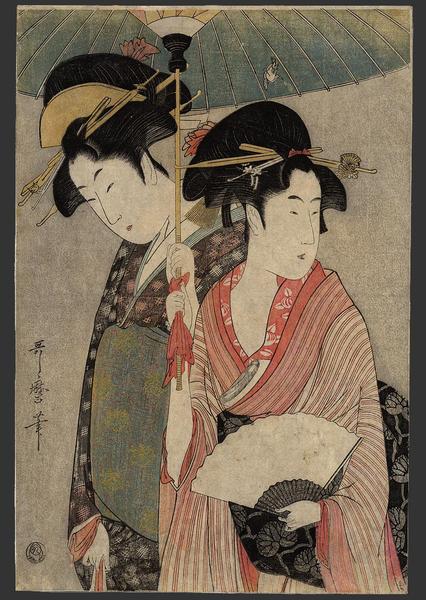 Two beauties under the same umbrella
