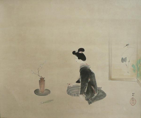 Ikebana - White Plum and Daffodils