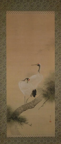 Two Cranes on a Pine Tree