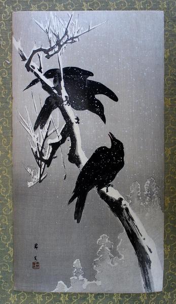 Two Crows in Snow