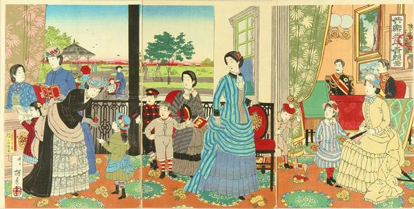 Emperor enjoying piece with family