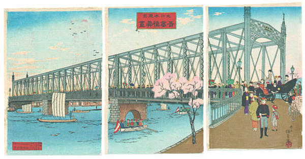 Opening of the new Azuma Bridge in Tokyo