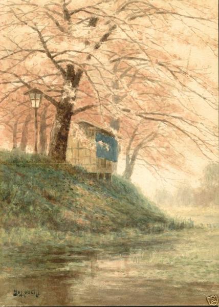 Cherry trees beside river