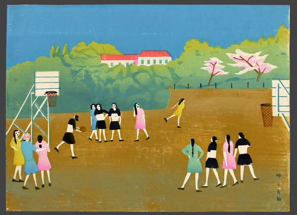 Girls playing Basketball