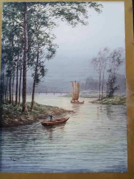 Boats on a river