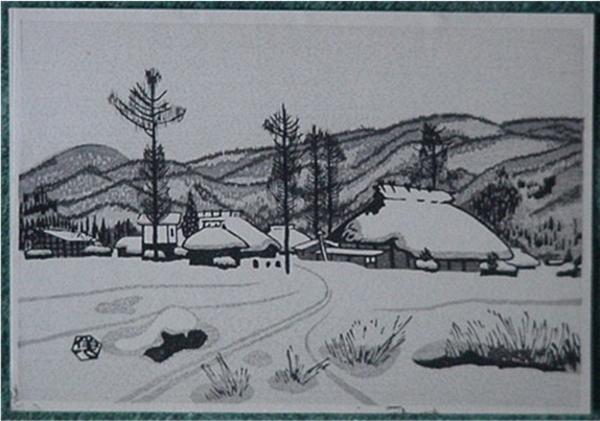 snowy farm landscape