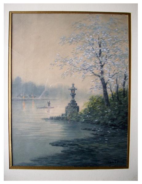 Lantern by River in Spring