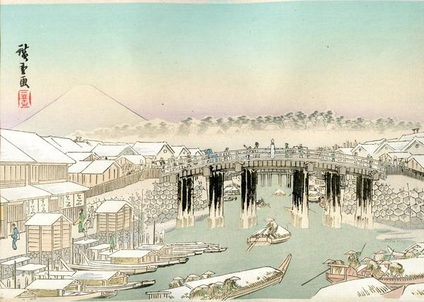 Dawn Snow at Nihonbashi Bridge