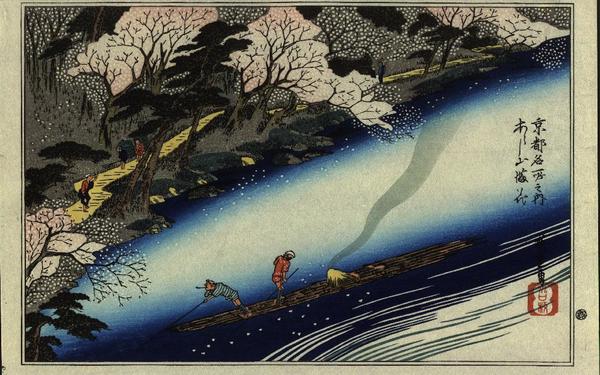 Arashiyama Mankai (Full cherry blossoms at Arashiyama) - repro