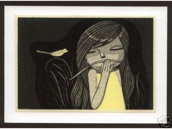 Girl with a yellow Bird