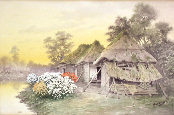 Farm beside stream