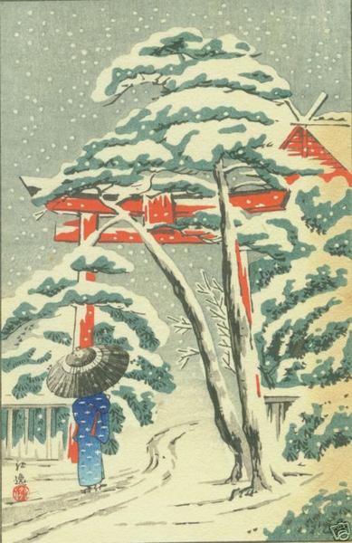 Bijin and Torii in Winter