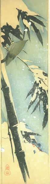 Warbler in winter bamboo