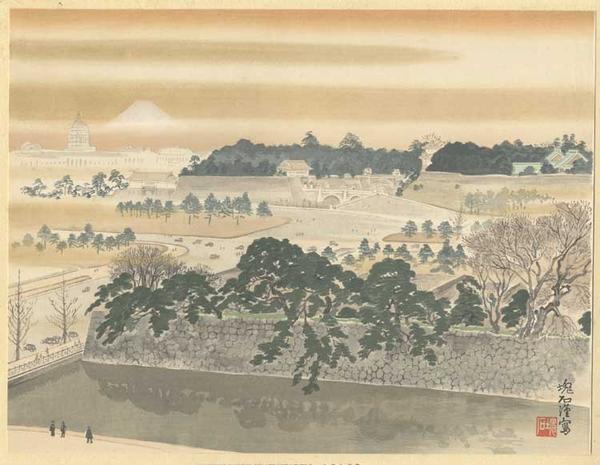 The Tokyo Imperial Palace and Mt Fuji
