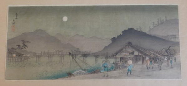 Evening Village and Bridge