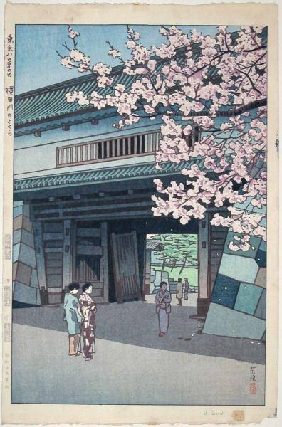 Blooming Cherries at the Sakuradamon Gate