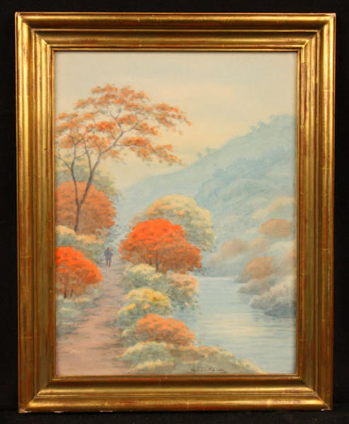 Path by Stream in Autumn