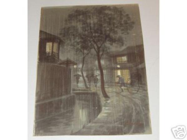 Rainy night scene in town