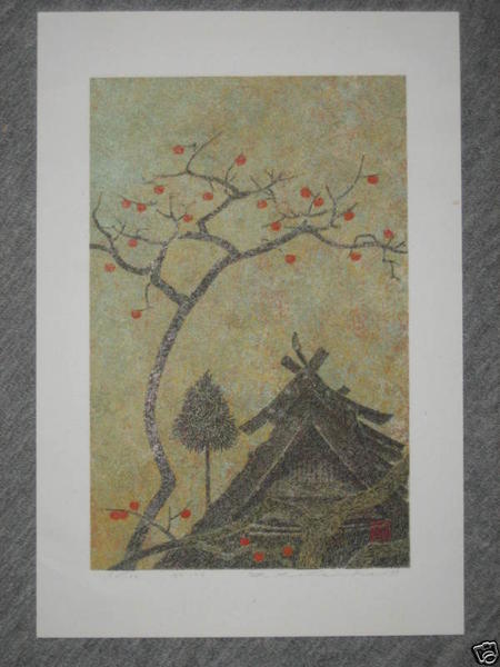 No 176- Temple and Persimmon Tree