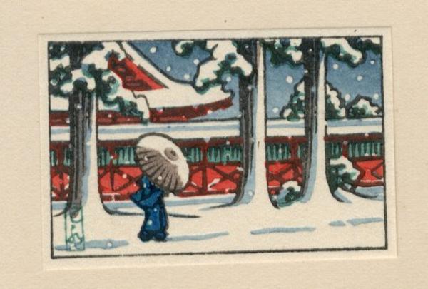 Bijin by Temple in Snow