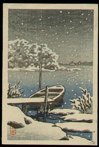 Moored Boat in Snow
