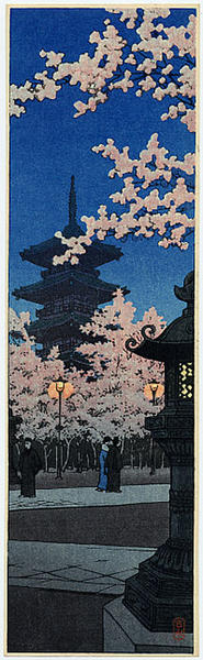 Evening View of Cherry Blossoms at Tosho Shrine, Ueno, Tokyo