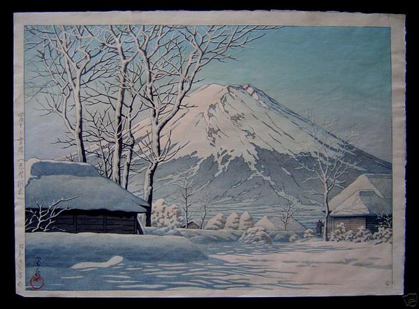 Mount Fuji- Clearing after a Snowfall in Oshiono