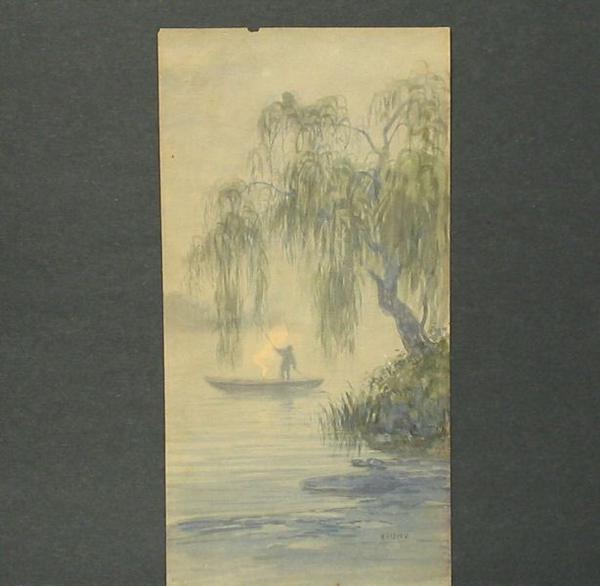Riverboat and willow