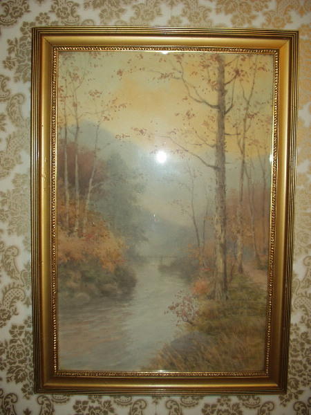 River scene in spring with bridge
