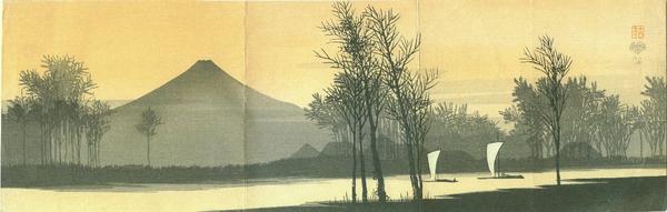 Fuji and sailboats