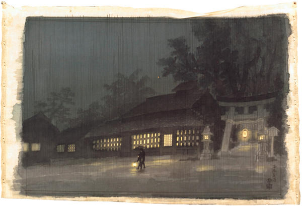 Night Rain in Kyoto- watercolour