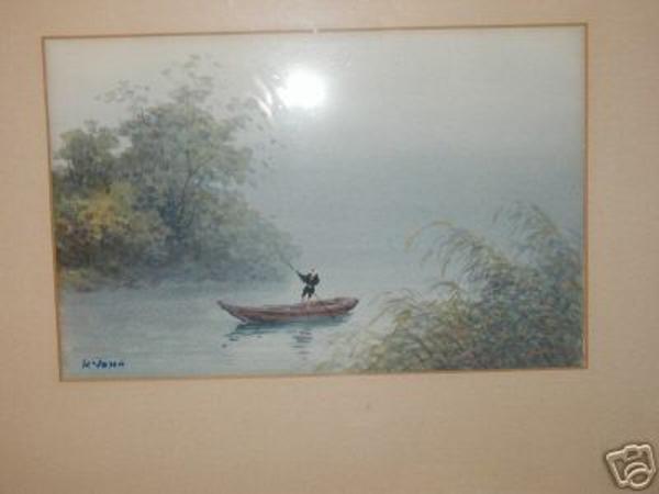 Boatman at a river mouth