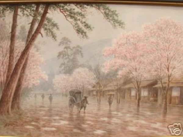 Spring cherry street scene