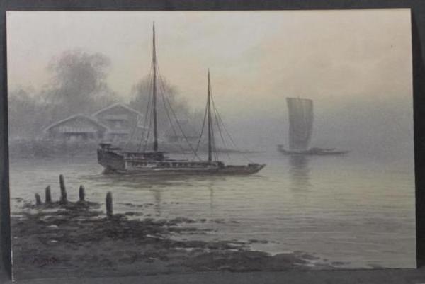 Sailboats on a Misty Morning